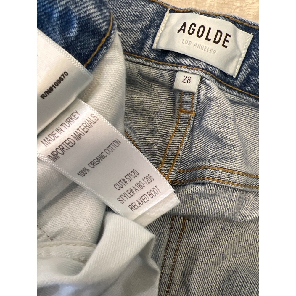 AGOLDE Relaxed Boot Jeans Medium Wash Organic Cotton A180-1206 Size 28